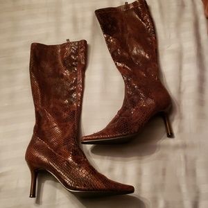 Faux snake skin boots